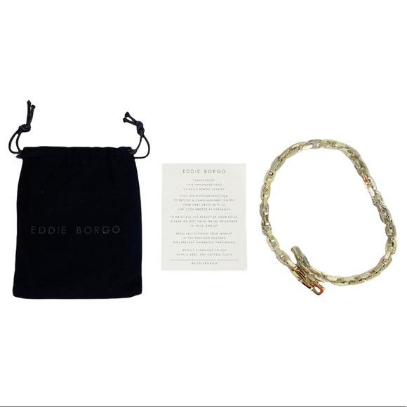 Eddie Borgo Supra Link Necklace Gold Color New - Picture 2 of 9